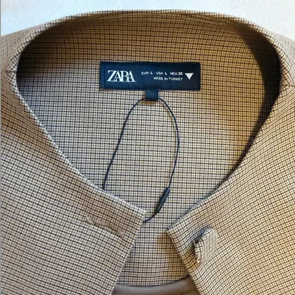 ZARA BUTTONED PLAID TOP - Picture 4 of 10